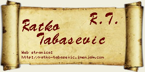 Ratko Tabašević vizit kartica